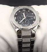 Citizen Eco-drive crystal accents black dial quartz watch