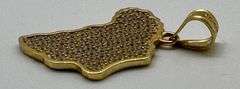 10K Yellow Gold Africa Outline Pendant