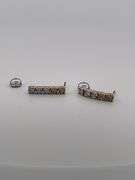 brand new 14k white and yellow diamond drop earrings