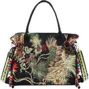 Phoenix Embroidery Canvas Tote Bag