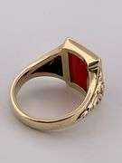 MEN'S 14K YELLOW GOLD RED ONYX RING