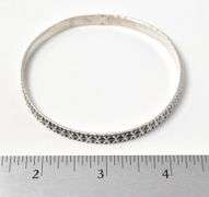 Solid Bangle with Patterning in Sterling Silver 14.7grams