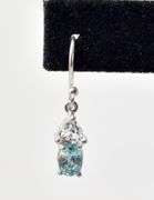 Blue Topaz Gemstone Dangle Earrings in Sterling Silver 3grams