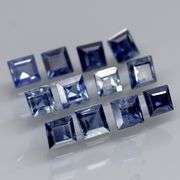 Rich blue 2.37ct princess cut Sapphire set