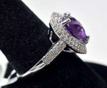 Amethyst Heart Ring in Sterling Silver 5.8grams Size 9