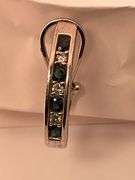 14K WHITE GOLD EARRINGS WITH DIAMONDS AND SAPPHIRES