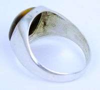 Vintage Big & Bold Sterling Tiger's Eye Ring, Size 11.5