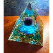 Orgone Moonstone and Amethyst Pyramid