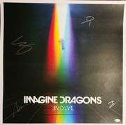Imagine Dragons Huge Autographed 24x24 Evolve Album CD Poster JSA