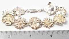 Flower Link Bracelet in Sterling Silver 28grams