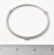 Solid Bangle with Small Gemstones in Sterling Silver 14grams
