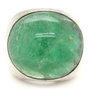 925 Sterling silver green stone ring