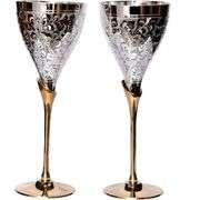 Engraved Silver Polished Champagne Flutes