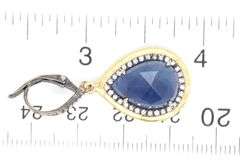 18kt Yellow gold Sapphire and diamond drop earrings