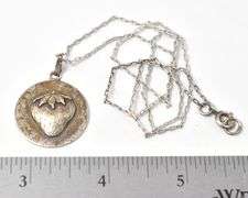 Strawberry Pendant Necklace in Sterling Silver
