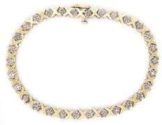 10kt Yellow gold diamond X link bracelet