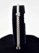 Solid Bangle with Small Gemstones in Sterling Silver 14grams