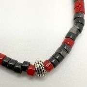 Hand made European gem stone silver braclet. Size 7"