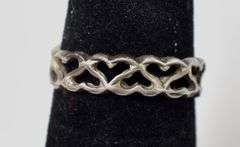 Multi Hearts Ring in Sterling Silver 2.1grams Size 5 3/4