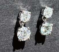 Sparkling 3.5 Cttw VVs1 Fire Moissanite Drop Earrings