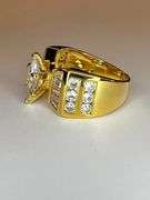 Ladies Sparkling 14 Kt Tri-Layered Yellow Gold Plated Rare 3.35 Ct Marquis Cut Lab Simulated Diamond