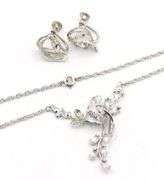 Set of Vintage 925 sterling silver filigree necklace and Earrings