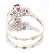 14kt White Gold Ruby and Diamond Cocktail Ring
