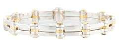Gents Baraka Double Row Two Tone Multi Link Flex Bangle Bracelet in 18K