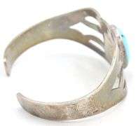 Vintage 925 sterling silver Mexico Turquoise cuff bangle