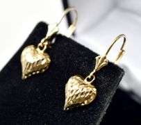 Loving 14K Yellow Gold Heart Dangle Earrings