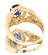 Charming 18kt Synthetic Blue and White CZ Ring