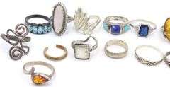 Group lot of Vintage 925 sterling silver rings