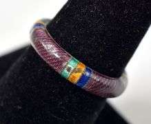 Multicolored Band Ring in Sterling Silver 2.2grams Size 6 3/4