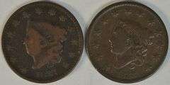 Real nice 1827 and 1833 Coronet Head Large Cents
