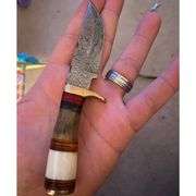 Hunting Knife with Stag Horn and Camel Bone Handle