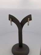 brand new 14k white and yellow diamond drop earrings
