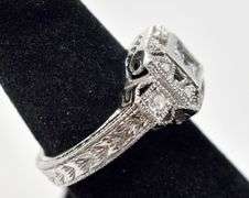 Square Cut Gem Ring in Sterling Silver 7.7grams Size 6 3/4