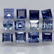 Rich blue 2.37ct princess cut Sapphire set