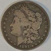 Key date 1891-CC Morgan Silver Dollar in circ