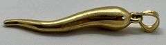 10K Yellow Gold Italian Horn Pendant