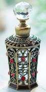 Classic Glass Perfume Bottle with Rhinestones