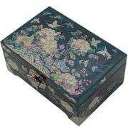 Mother of Pearl Jewelry Box with Mirrored Lid