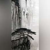 Spectacular Waterfall in Original Chinese Art Style - U.S. Auction