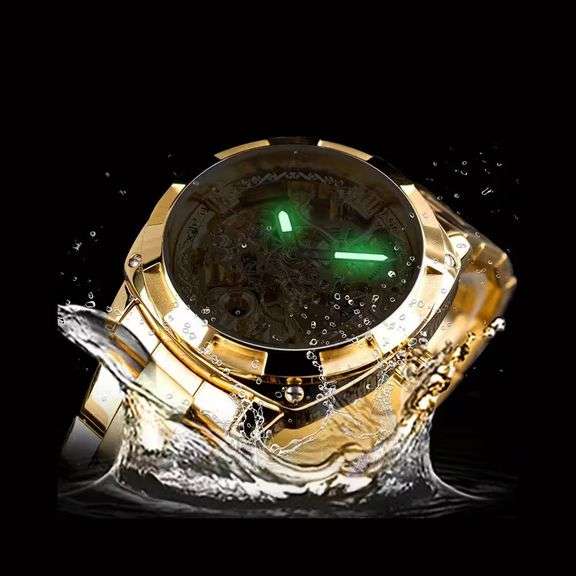 Gold Luxury Skeleton Automatic Watch