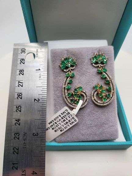 Extremely fine Victorian Emerald and diamonds earrings