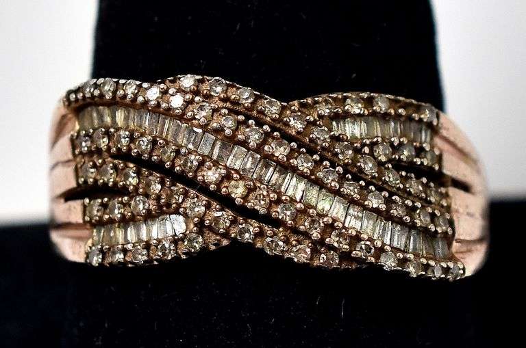 Diamond Ring in Vermeil Sterling Silver