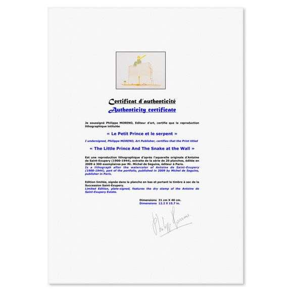 The Little Prince And The Snake at the Wall by Antoine de Saint-Exupery (1900-1944)