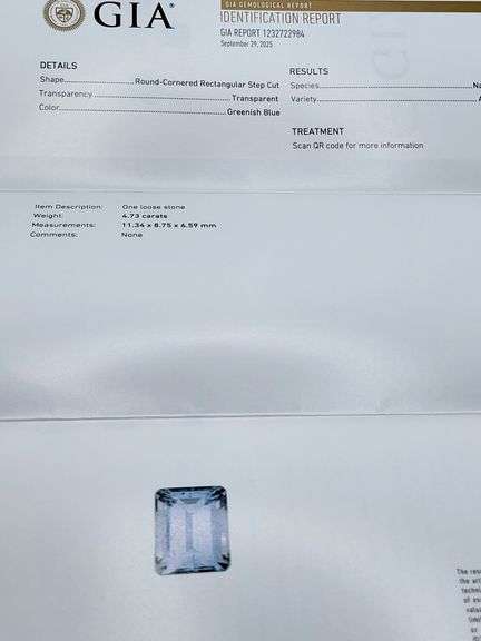 GIA Certified 4.73 CT Aquamarine