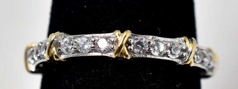 CZ Gemstone Band Ring in Sterling Silver