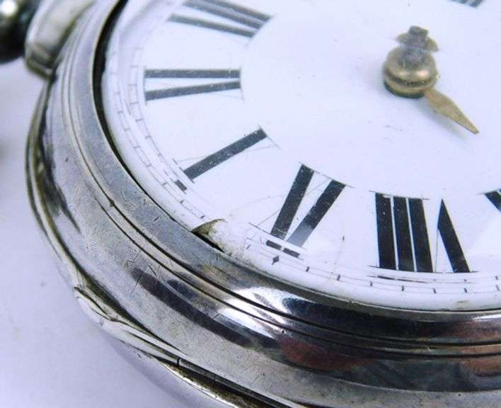 Early English Fusee Onion Pocket Watch & Key, Works